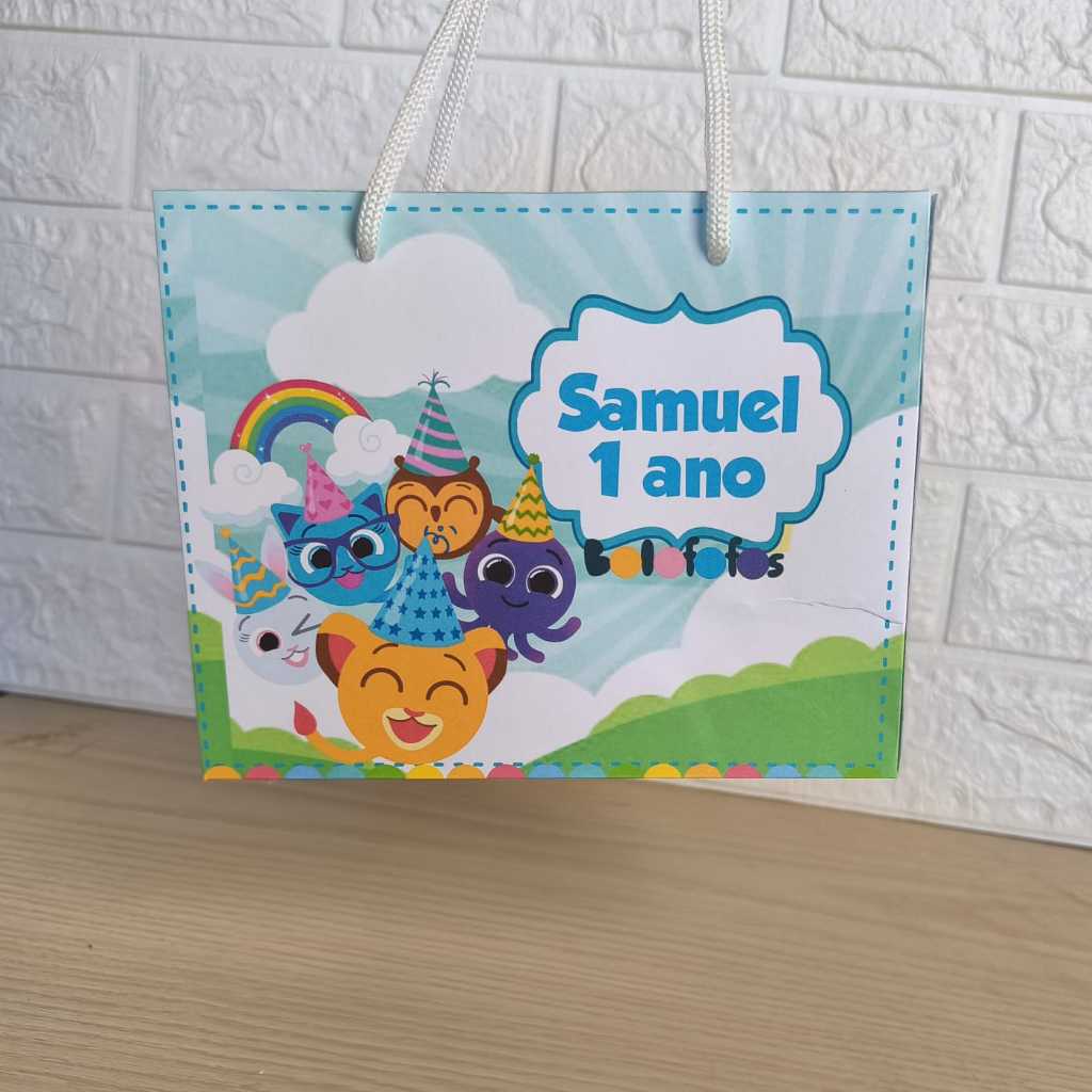 Sacolinha BOLOFOFO MENINO Personalizada para Festa Lembrancinhas Diversos Temas -PEGUE E MONTE