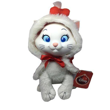 Boneca Pelúcia Gatinha Gata Marie Disney com Capa Vermelha Decoração de Natal - Multibrink