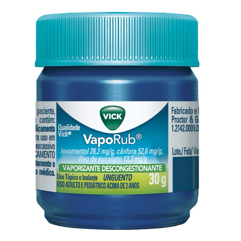 Vick Vaporub 100g ou 12g Dores e Resfriado Gripe Alergia Rinite