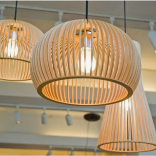 Pendente Luminária De Teto Lustre De Madeira Vintage Bivolt Cor Natural - 1 Bc / Sf em Oferta na Shopee