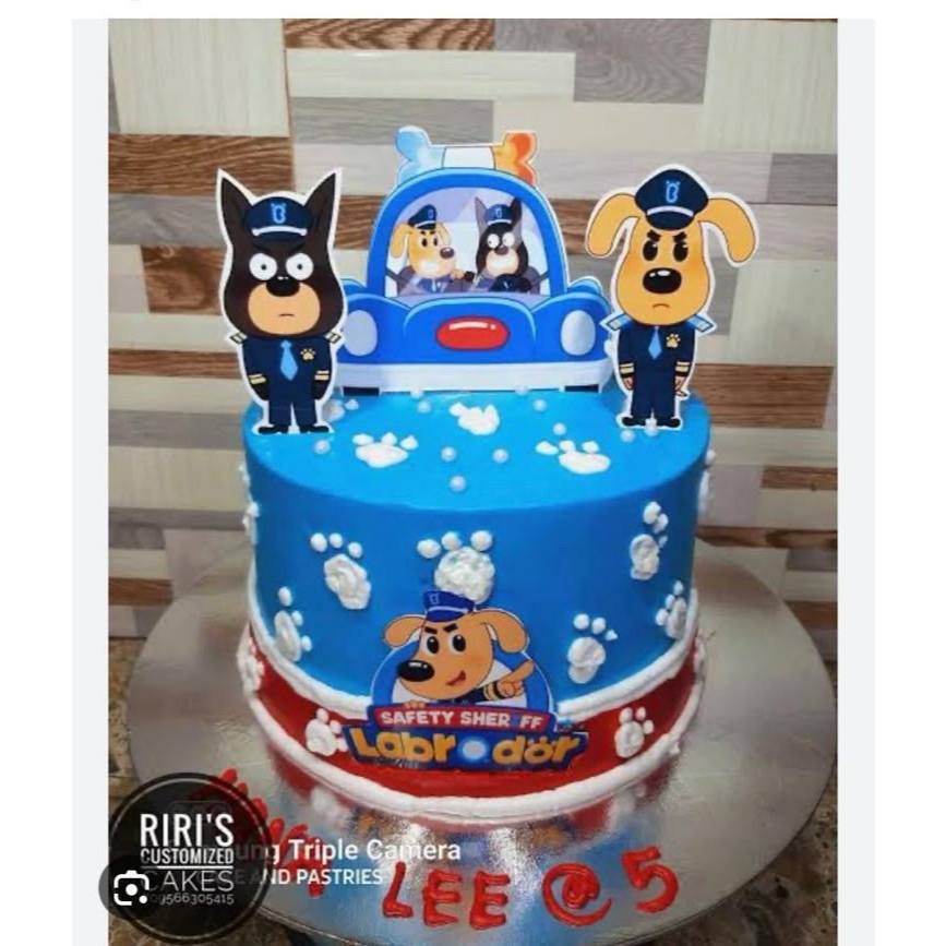 Topo de bolo detetive labrador topper de aniversário personalizado em Oferta na Shopee