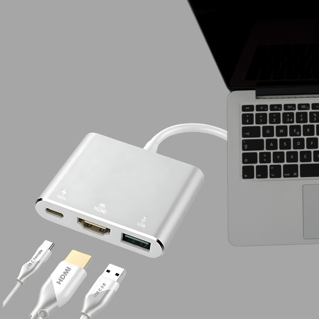 Adaptador Hub USB Tipo C para Notebook Celular HDMI RJ45 SD USB 3.0 Multiportas Compatível MacBook Windows adptador dado