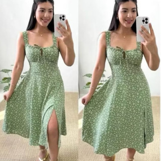 Vestido Midi Feminina Com Estampa Floral