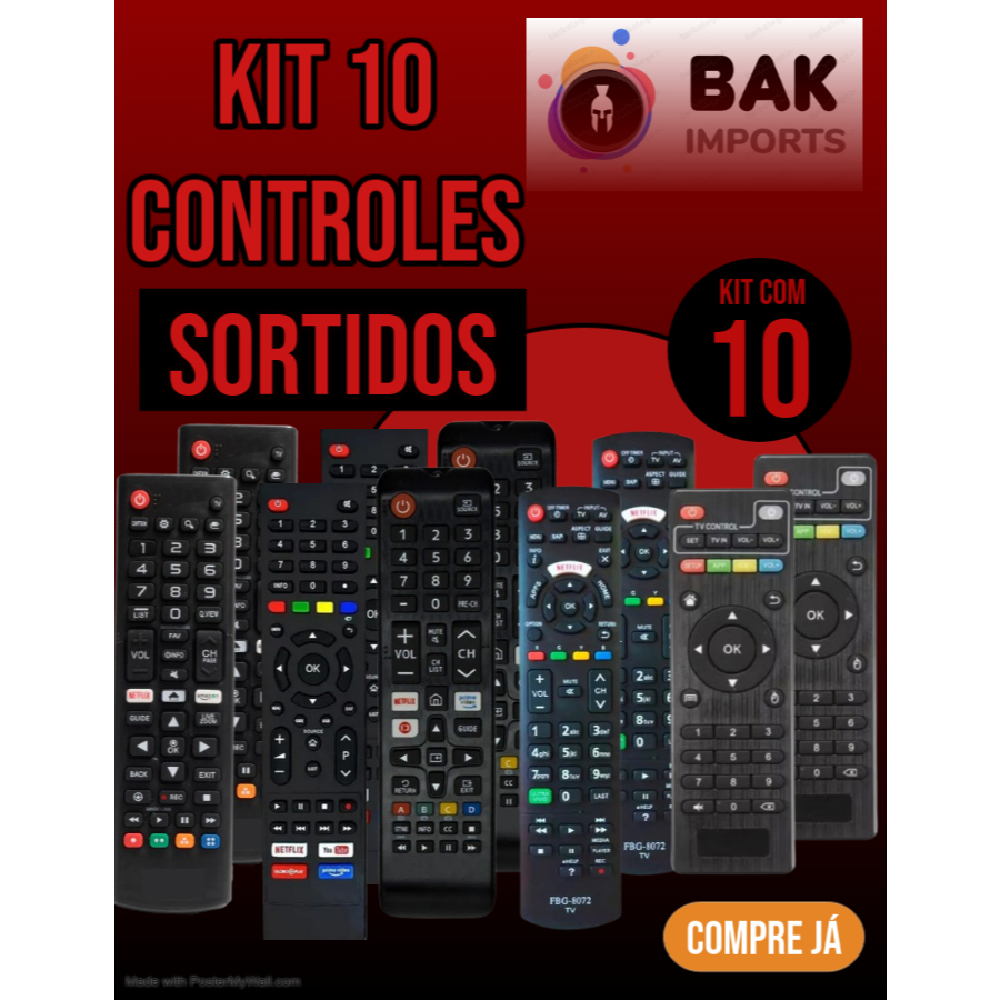 Kit 10 Controles Sortidos para Revenda em Oferta na Shopee