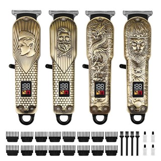 Máquina De Cortar Cabelo Metal Profissional Smart Lcd Barbeador Elétrico dedicada Sem Fio…