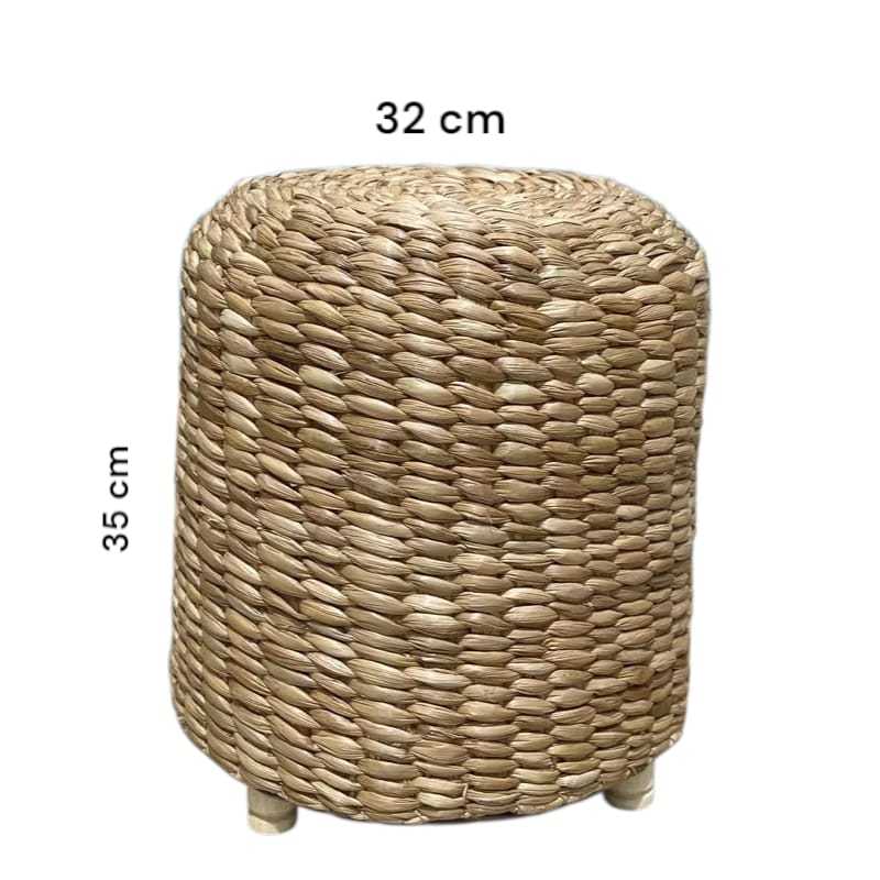 Puff Artesanal Rústico em Fibra de Taboa - Assento Decorativo, Sofá Alternativo, Puff Natural, Móveis Rústicos
