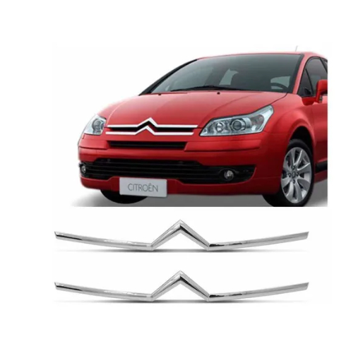Kit friso Emblema CAPO E GRADE, SUPERIOR E INFERIOR C4 Pallas VTR HATCH 2007 2008 2009 2010 2011 2012 Cromado