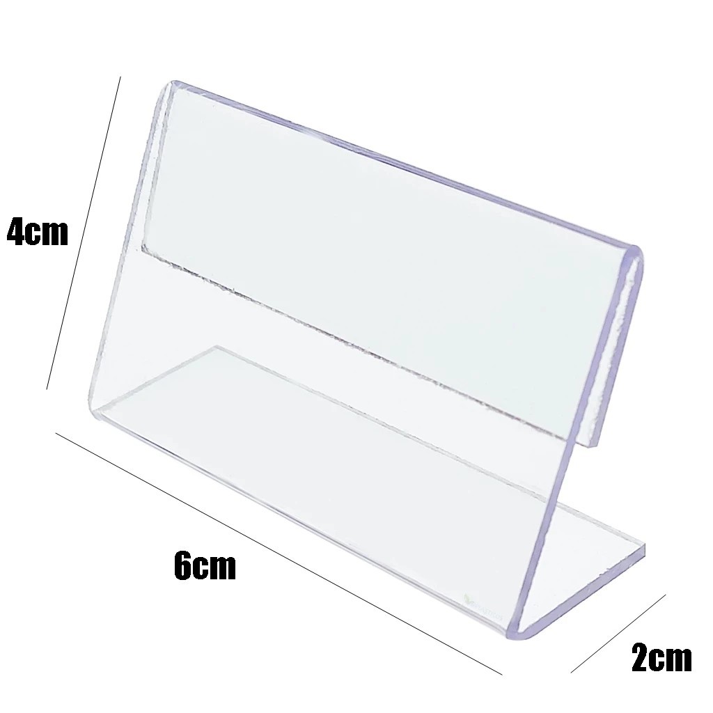 Porta Etiqueta Display Acrílico Cristal 2mm Kit 50 Un 6x4