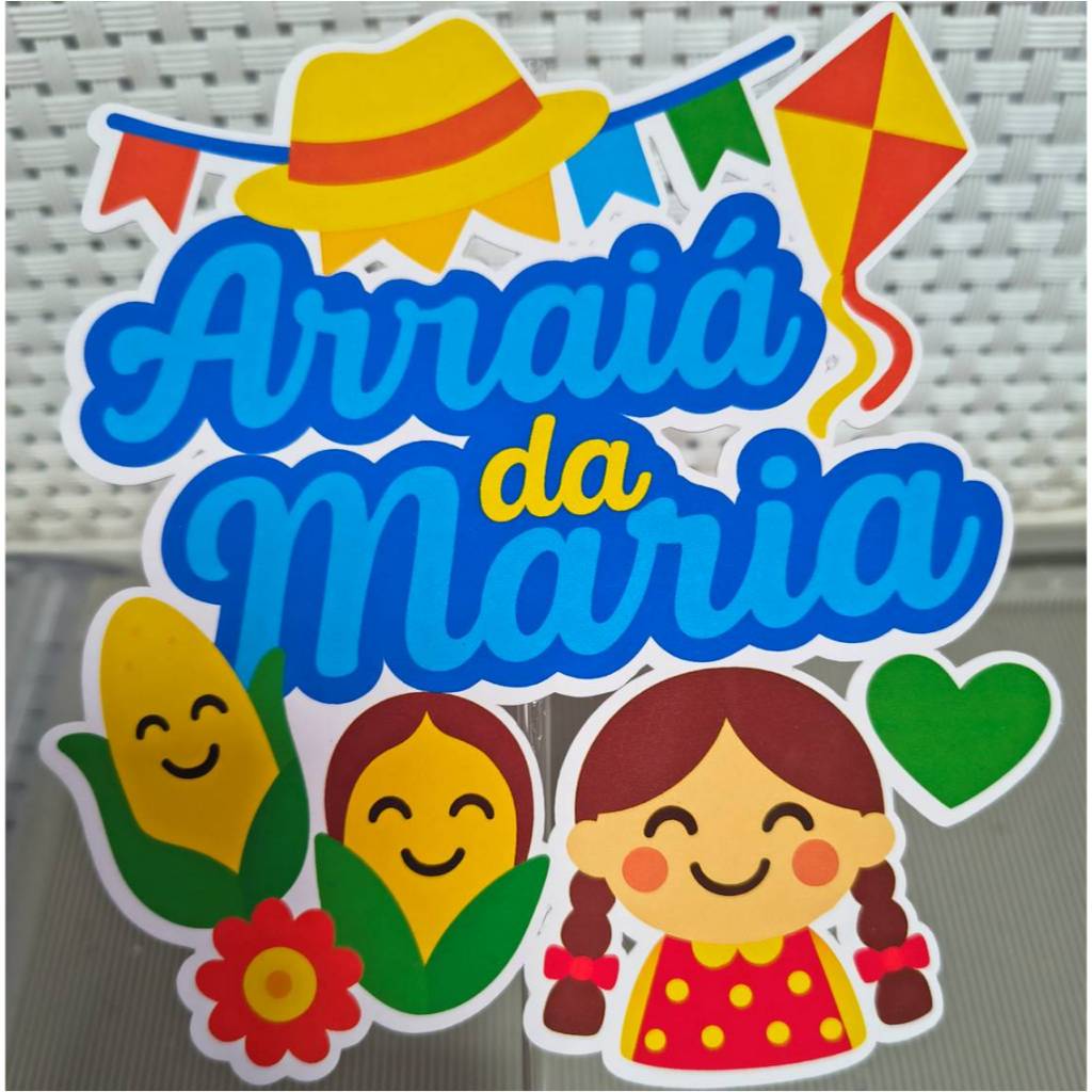 Topo de bolo personalizado festa junina/ Topper de bolo personalizado festa junina/ Topo de bolo personalizado Arraiá