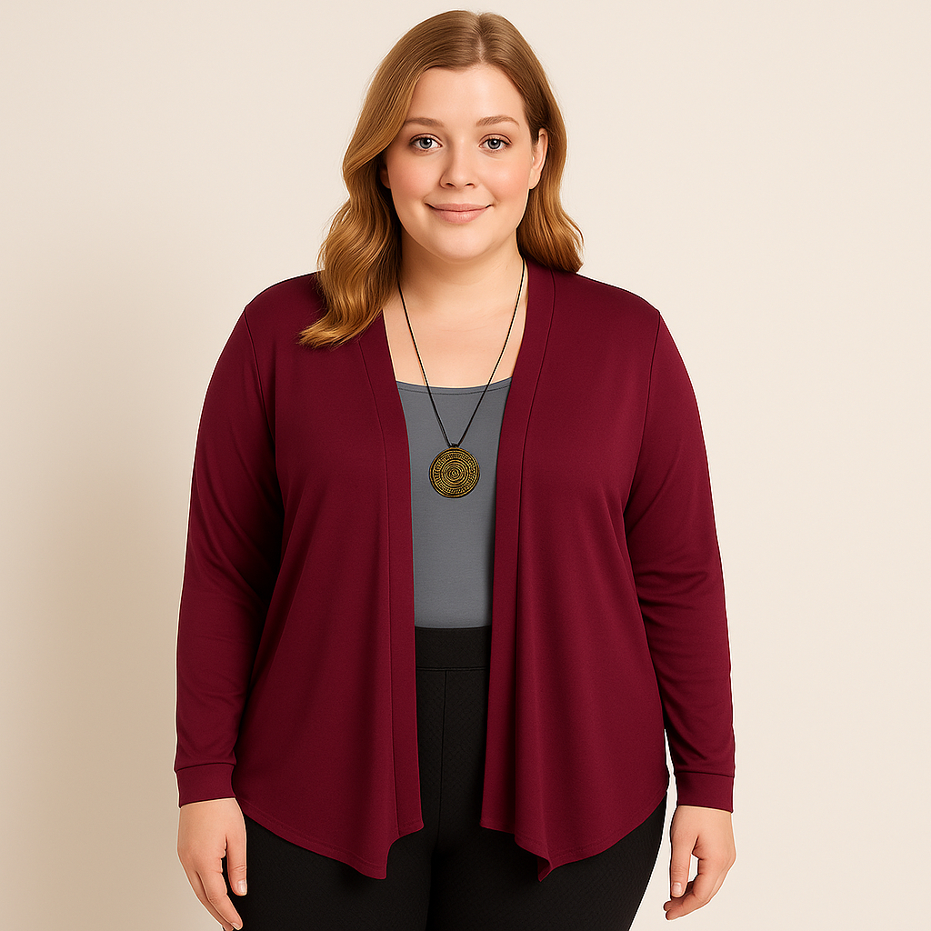 Cardigan Feminino Plus Size Casaquinho Kimono Elegante Caimento Perfeito Meia Estação G1 G2 G3