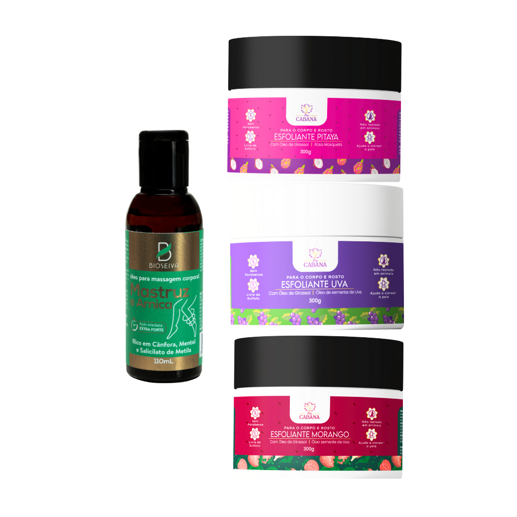 Óleo Mastruz BioSeiva + Esfoliante Fio Cabana 300g | Hidratação, Relaxamento e Renovação da Pele