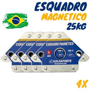 Kit Esquadro Magnético (4 Peças) para Solda 25kg - Soldaforte em Oferta na Shopee