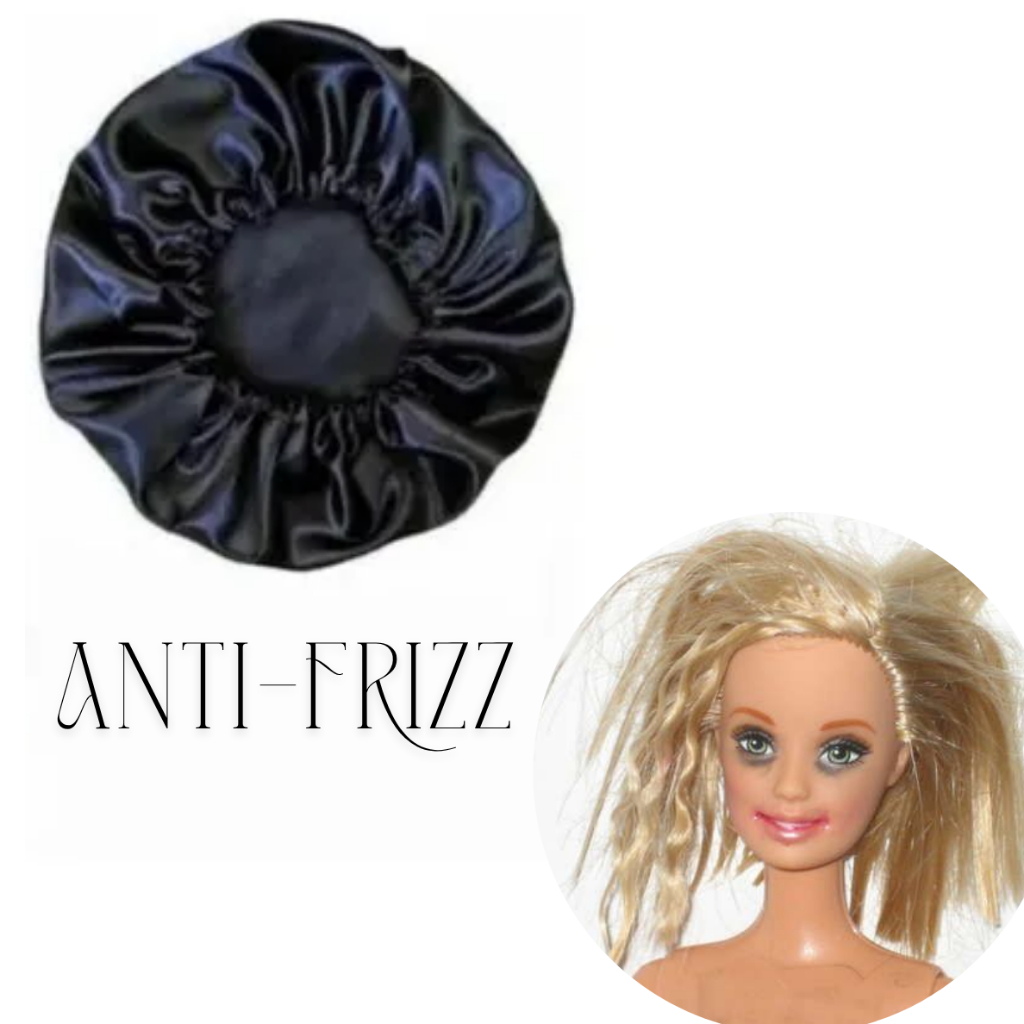 Touca De Cetim Anti Frizz Preto Cacho Liso Trança Beleza Reutilizável  Tipos de Cabelo Utilidades