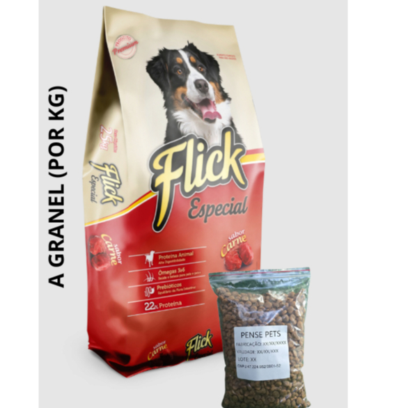Ração Flick Especial Carne e ossinho a Granel - 1kg