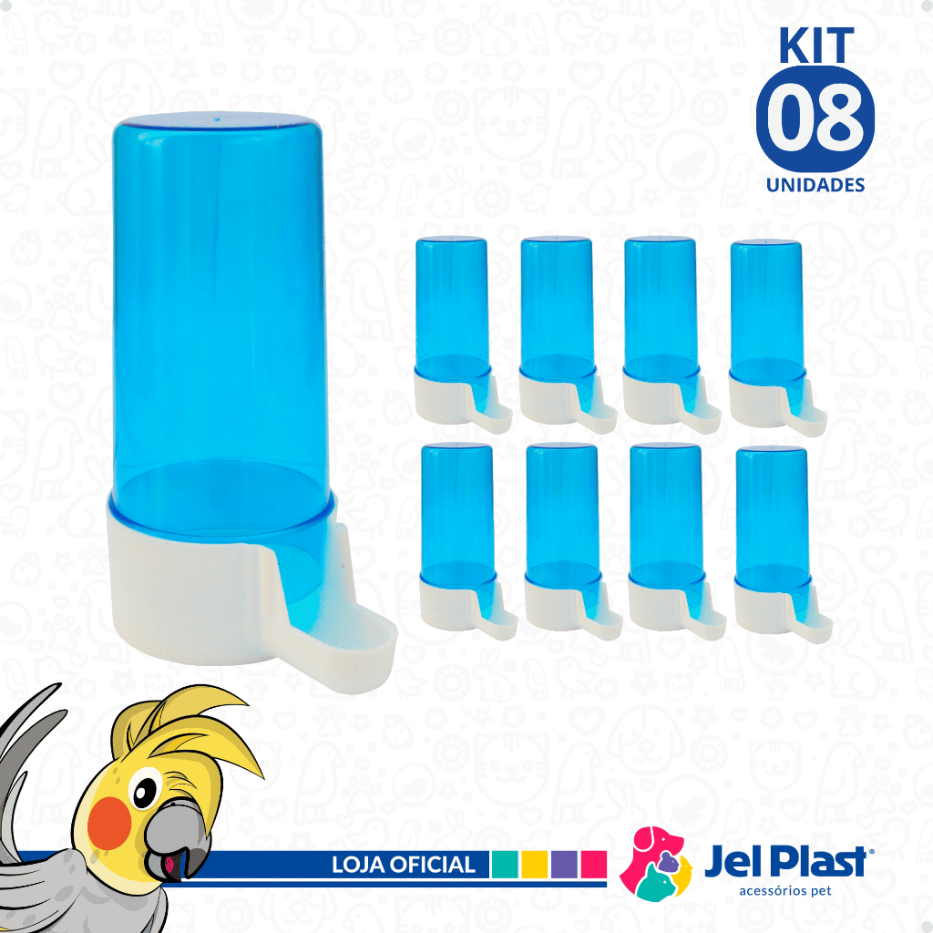 Bebedouro Para Pássaros Aves Italiano 200 ml  Malha Larga / Malha Fina Jel Plast em Oferta na Shopee