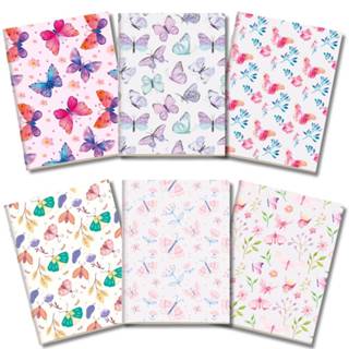 Kit 6x Cadernetas Borboletas Capa Flexível 40 Pág Pólen A5 em Oferta na Shopee