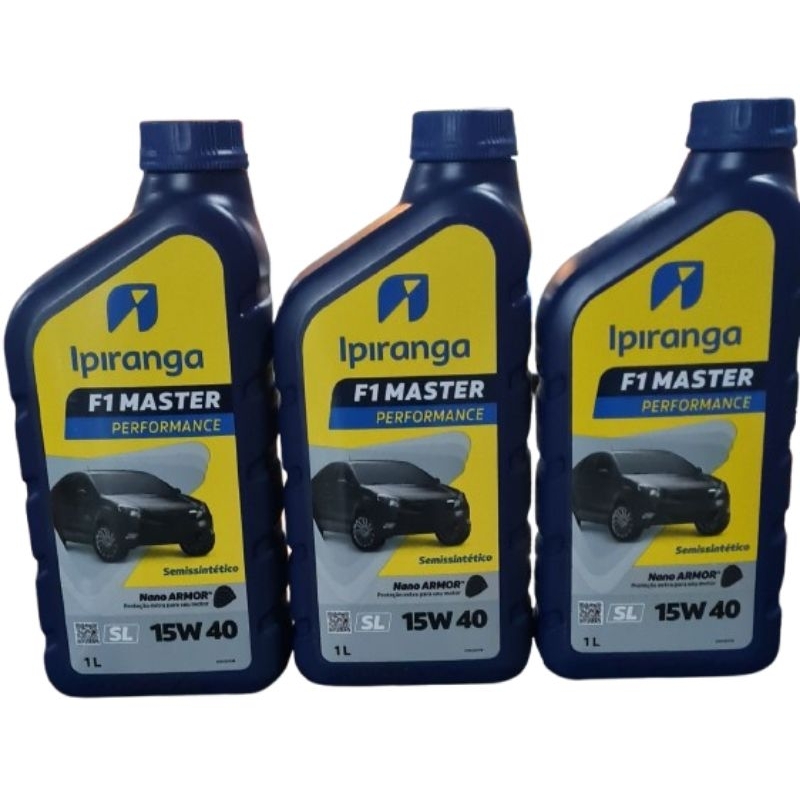 KIT 3 LITROS OLEO IPIRANGA F1 MASTER 15W40 SL SEMISSINTETICO KIT 3L CARRO