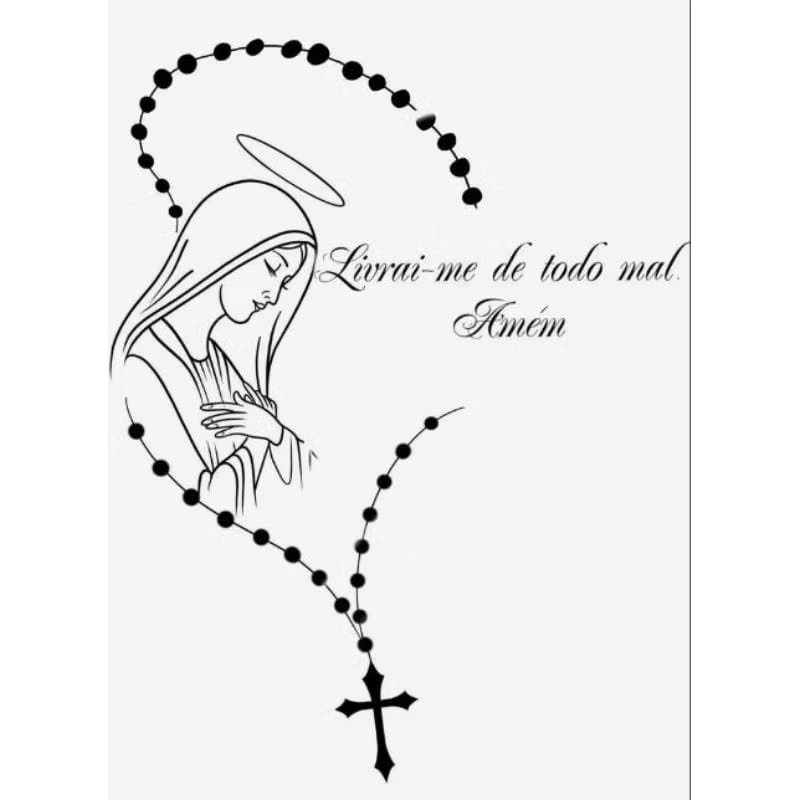 Adesivo Decorativo Para Parede Nossa Senhora Terço