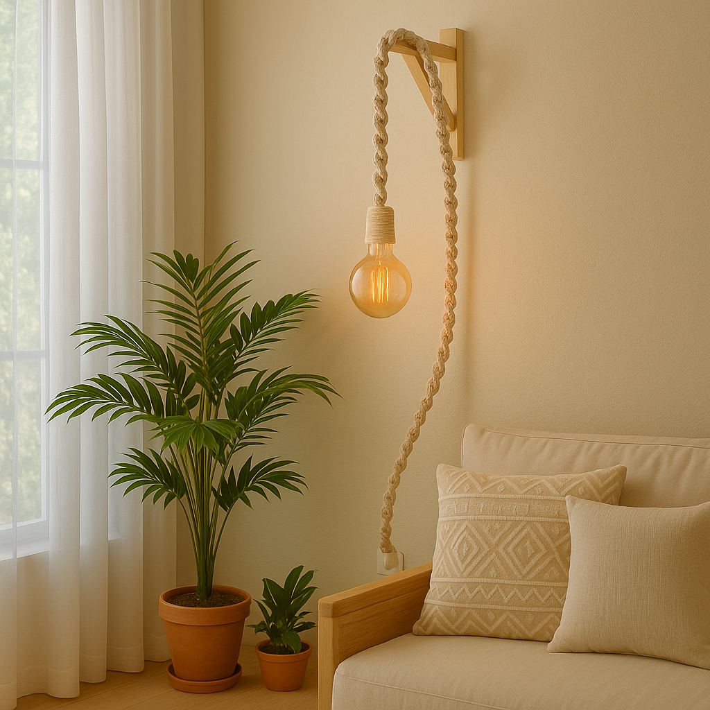 Luminária Pendente Quarto Decoração Para Casa Macramê + Mão Francesa