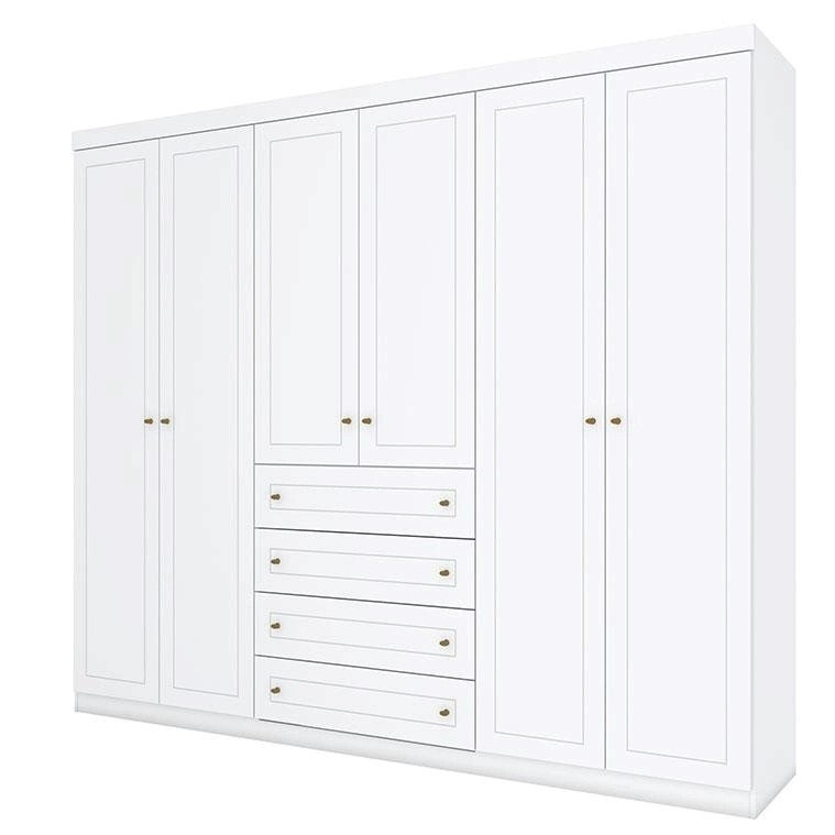 Guarda-Roupa Casal 6 Portas 4 Gavetas Americano Henn em Oferta na Shopee