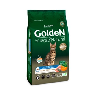 Ração Golden Seleção Natural Gatos Castrados Frango Abóbora e alecrim 10kg em Oferta na Shopee
