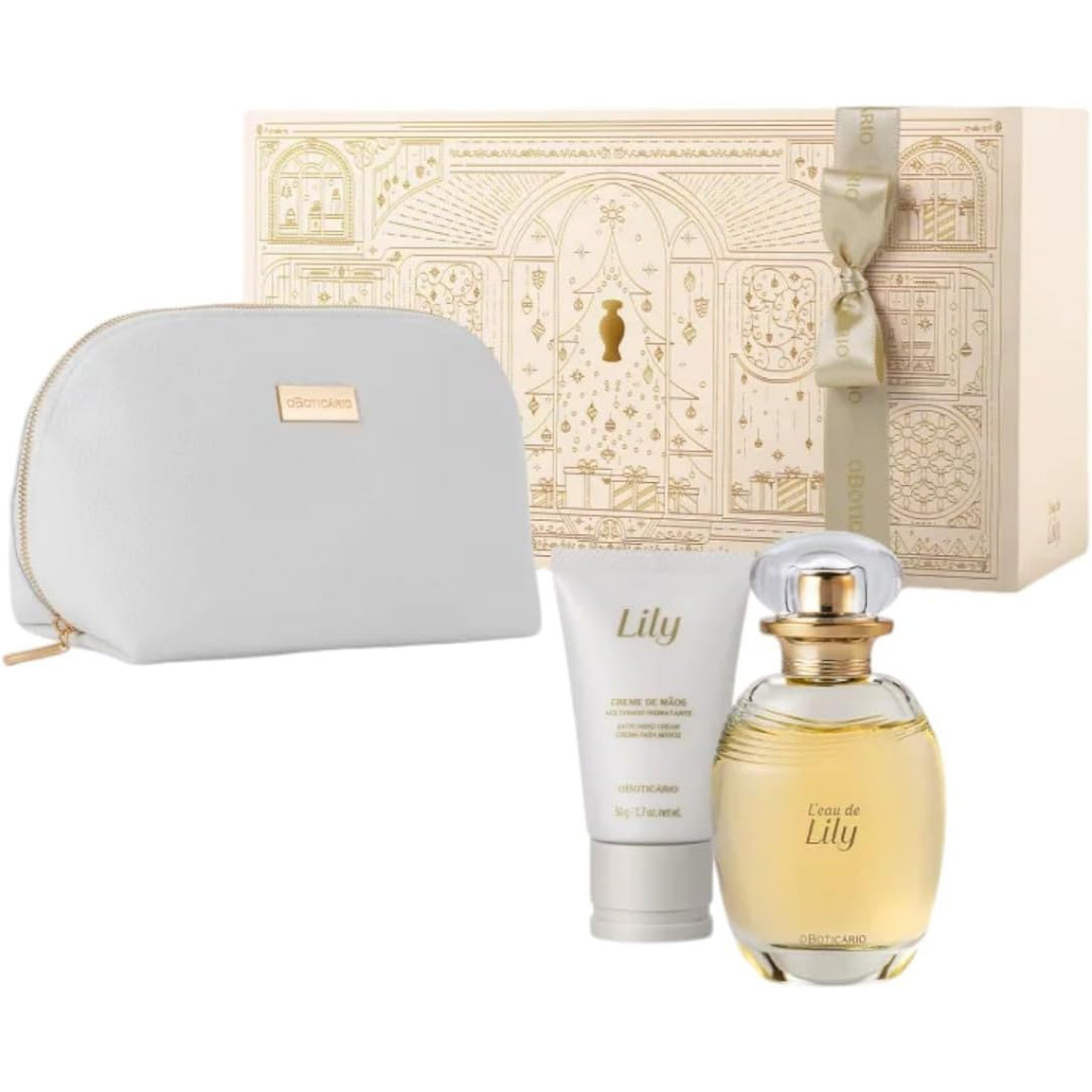 O Boticário Leal de Lily Eau de Parfum, 75 ml, Kit com Creme Hidratante para Mãos, 50 g, e Necessaire