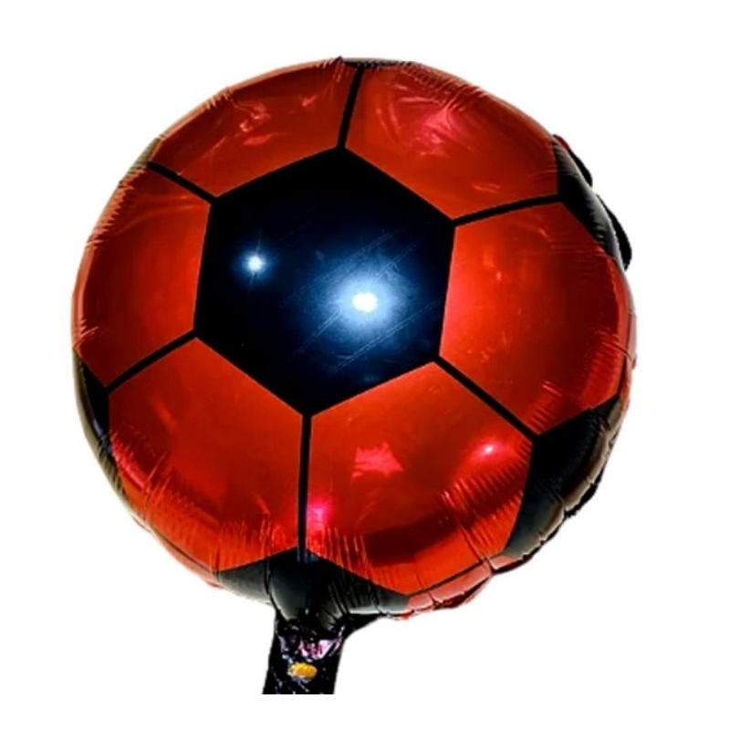 bola tematico bola futebol vermelho kit 2 unidades