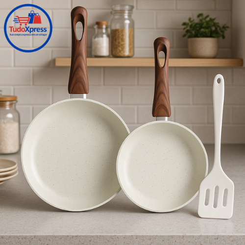 Kit Frigideiras Ceramica Antiaderente Fogão Cooktop Indução Gás e Elétrico Profissional To...