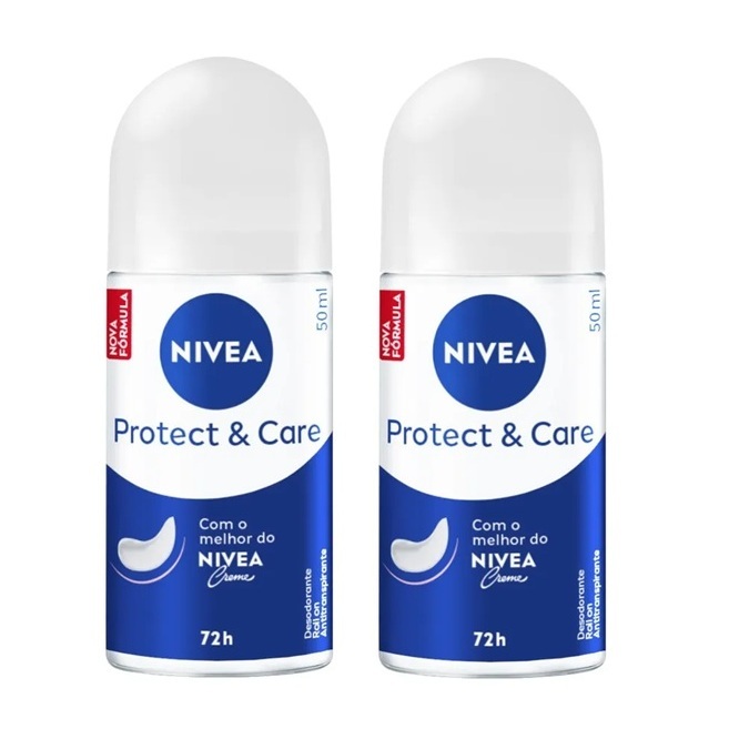 Kit c/2 Desodorante Nivea Protect & Care  Roll On 50ml