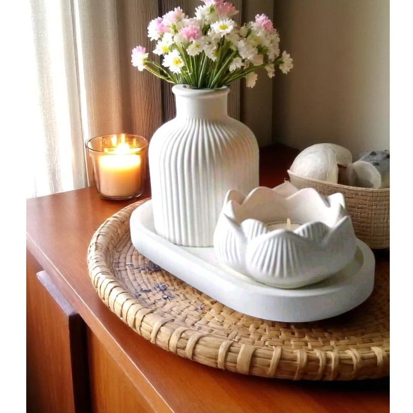Kit Decorativo Bem-Estar Luxo Flor de Lótus C Vela
