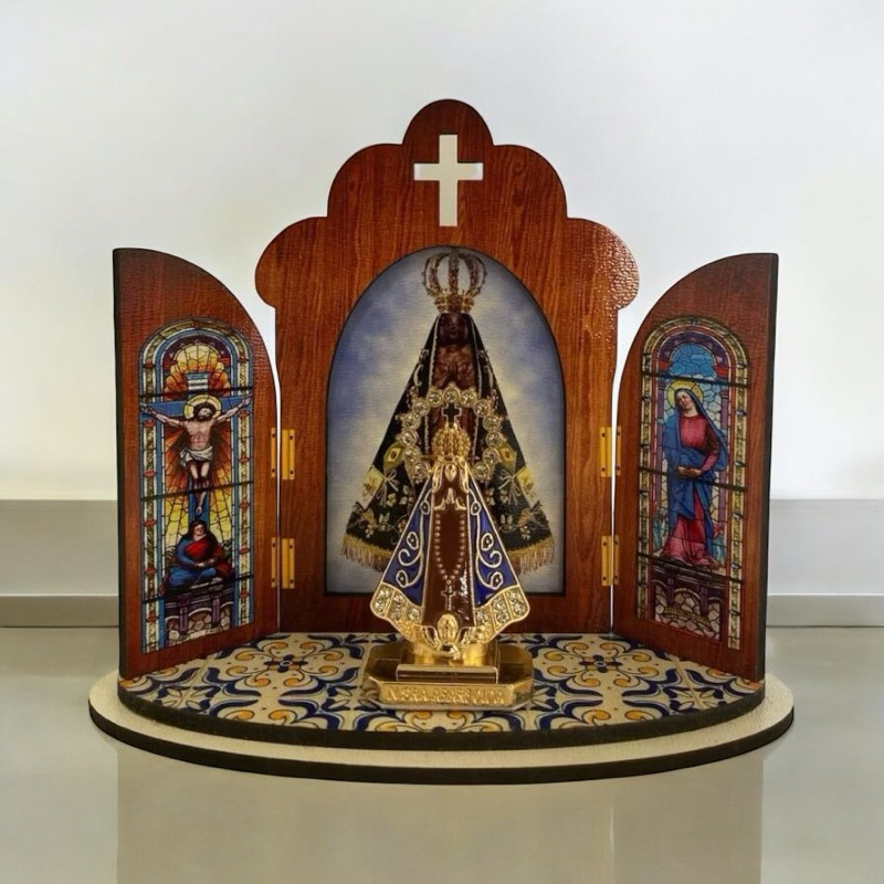 CAPELA em MADEIRA MDF COM IMAGEM NOSSA SENHORA APARECIDA Decoração Religiosa em Oferta na Shopee