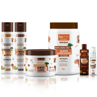 Kit Beleza Natural Óleos Africanos + Reparador de Pontas bn.Explosão em Oferta na Shopee