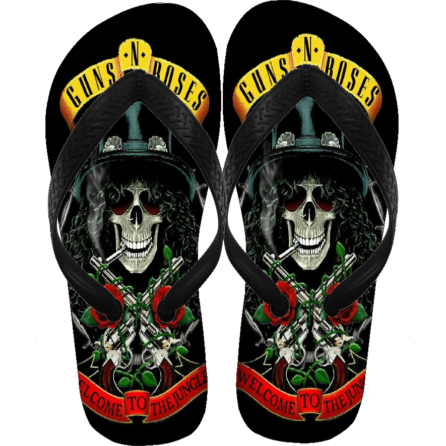 Chinelo Guns N Roses Banda Hard Rock Slash Axl em Oferta na Shopee