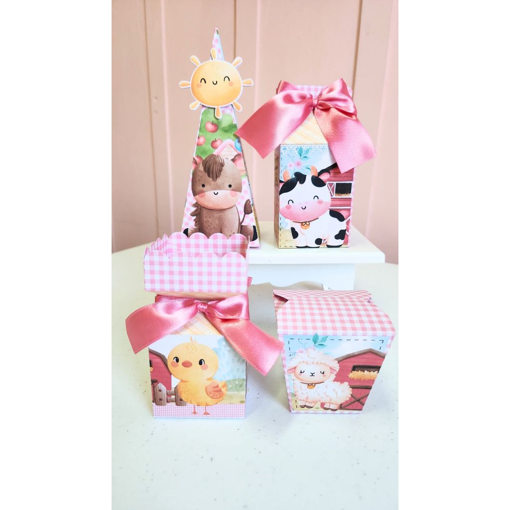 KIT FESTA ECONÔMICO FAZENDINHA MENINA ICaixinhas Personalizadas | Lembrancinhas | Festa | Aniversários | Caixa Milk