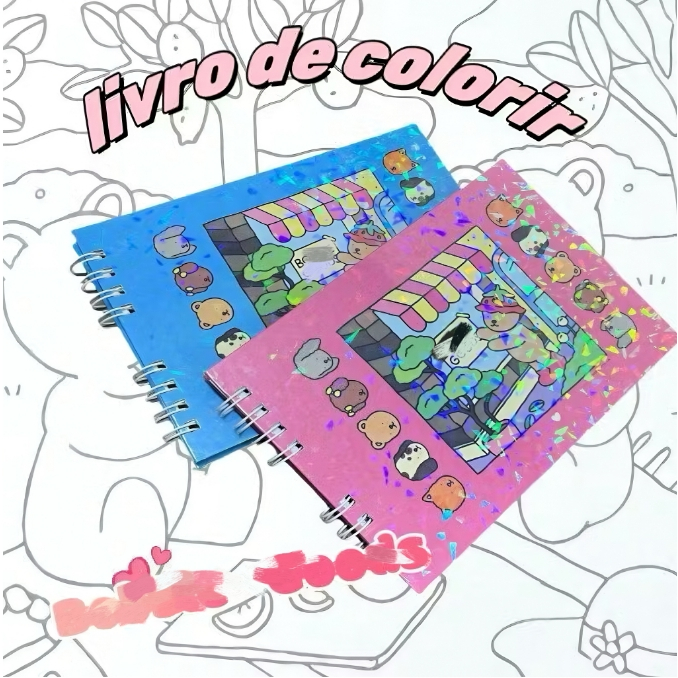 Livro de Colorir Capa Dura Bob Good 50 Folhas Caderno de Desenho Pintura Cenário encantado...