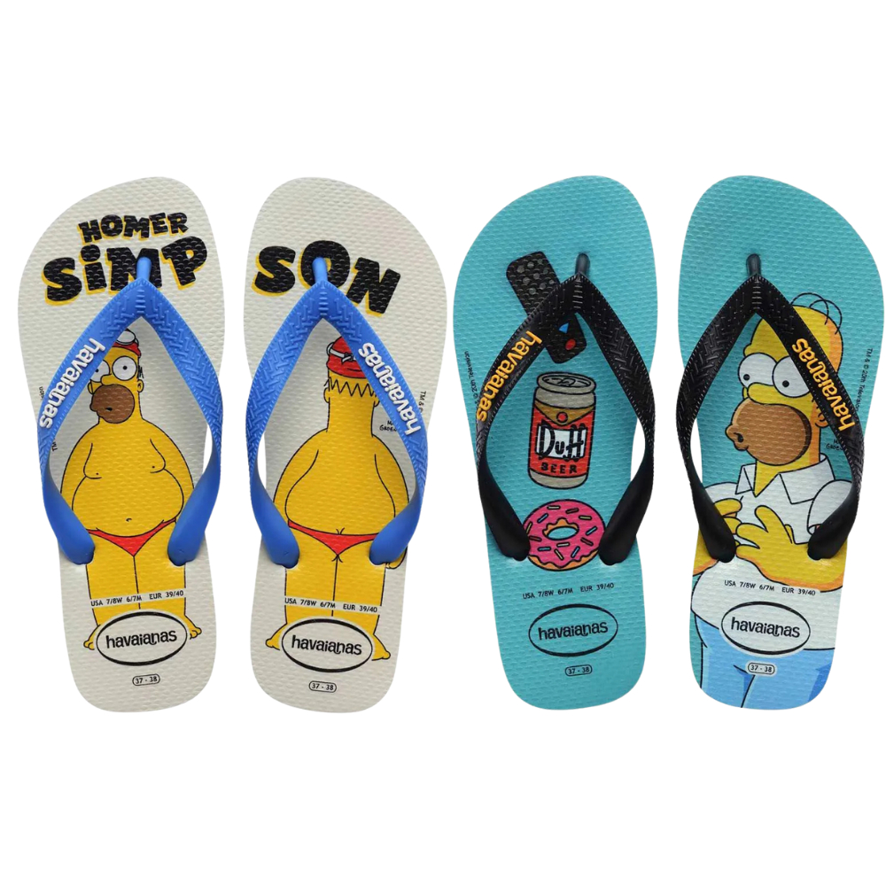 Chinelo Havaianas Os Simpsons Masculino e Feminino Adulto