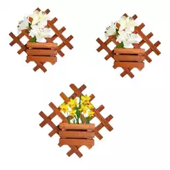 Floreira 40x40 madeira jardim vertical para orquídeas kit 3
