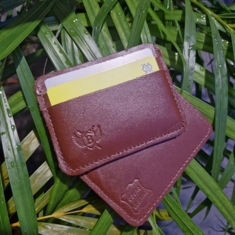 Carteira Masculina de Couro 100%Legítimo Porta Cartão Slim Pequena Compacta Com 3 Repartições