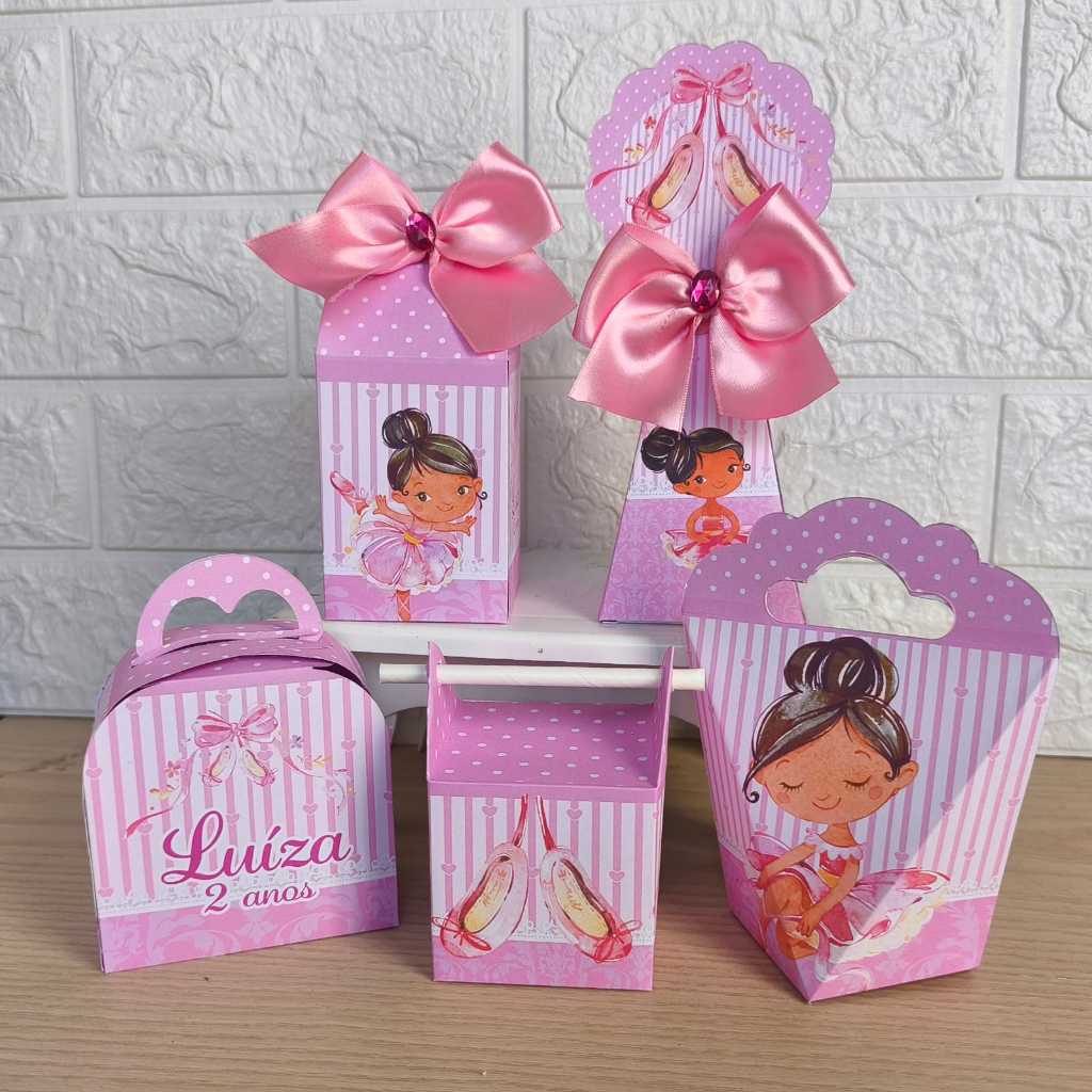 Kit Personalizados caixinhas BAILARINA  NEGRA AQUARELA Lembrancinha aniversário-Festa PEGUE E MONTE