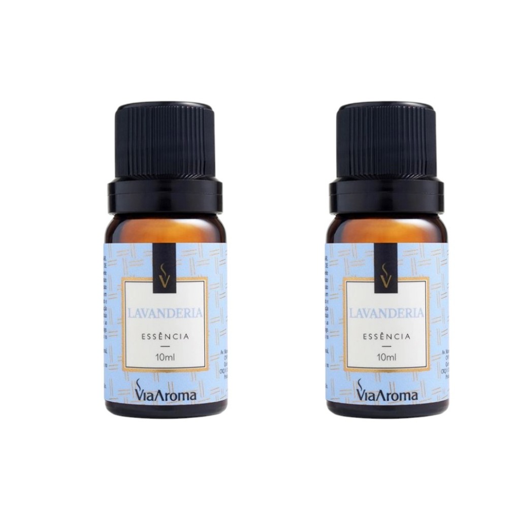Essencia Aromatica Via Aroma lavanderia 10ml kit com 2 unidades em Oferta na Shopee