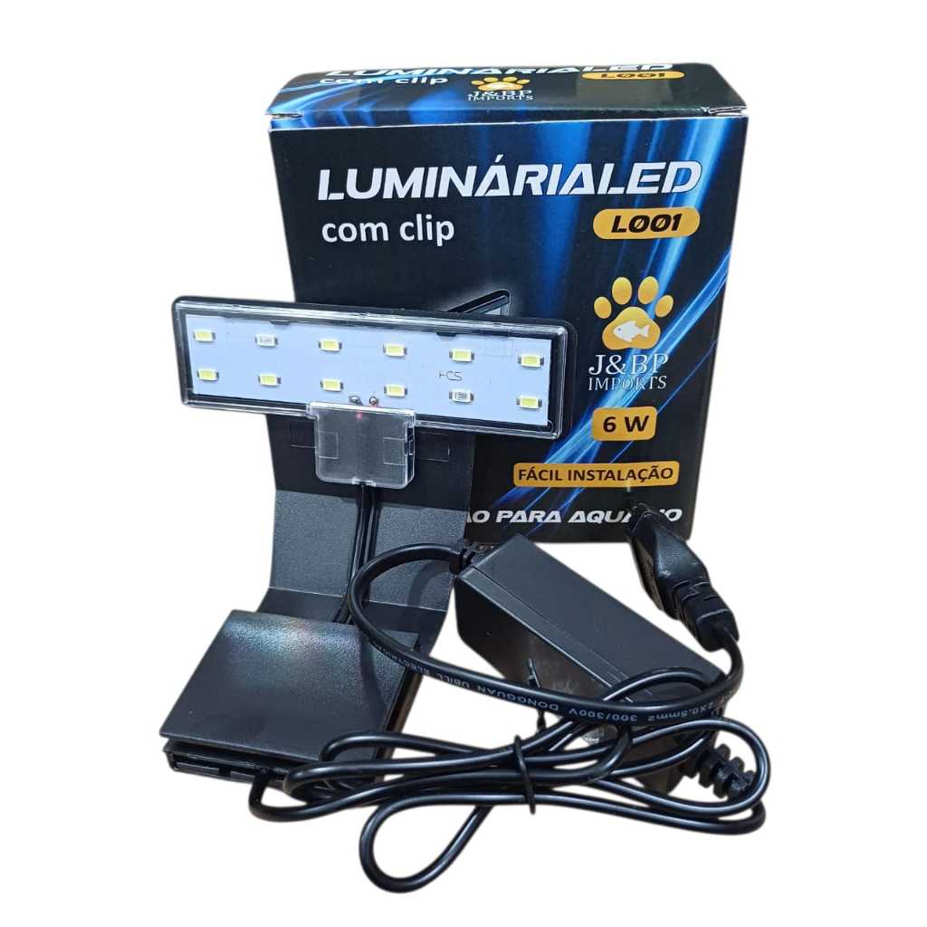 Luminária Aquário LED 6W Azul e Branca Bivolt - Iluminação Premium Peixes & Plantas em Oferta na Shopee