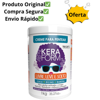 Creme de Pentear Livre, Leve e Solto 1kg Keraform  Para Cabelo Cacheado em Oferta na Shopee