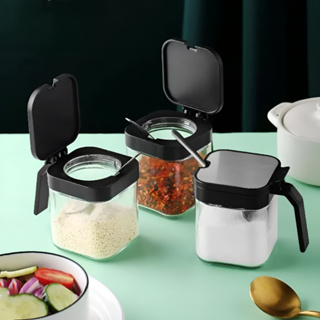 Porta Tempero Vidro 300ml com Colher Aço Inox 401 Condimento Sal Açúcar em Oferta na Shopee