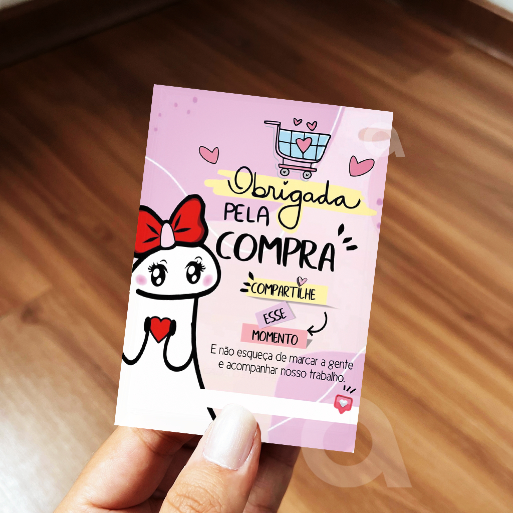 Carta Agradecimento Ao Cliente - Tipo Flyer / Folheto / Mimo 10x7cm - em Oferta na Shopee