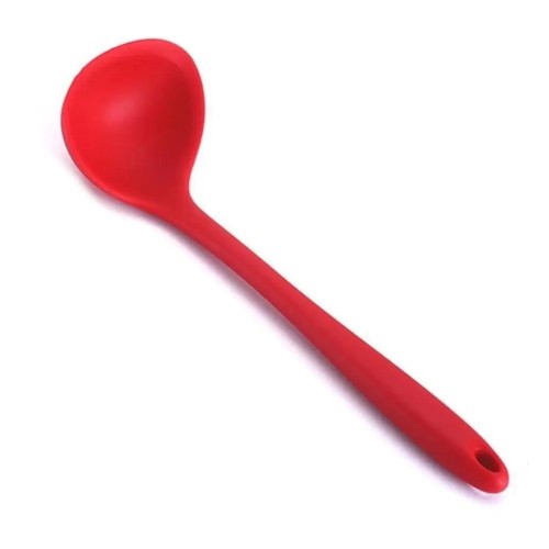 Concha de Silicone colher grande servir feijão sopa molho feijoada galinhada cozinha culinária - Vermelha