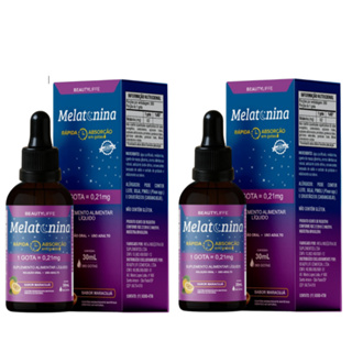 Kit 2 Melatonina BeautyLiffe em Gotas Rápida Absorção, Qualidade no Sono - Sabor Maracujá em Oferta na Shopee