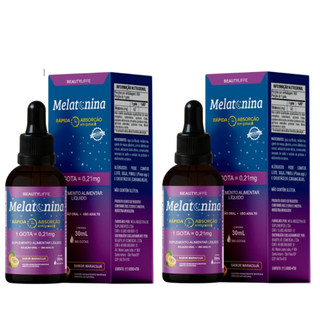 Kit 2 Melatonina BeautyLiffe em Gotas Rápida Absorção, Qualidade no Sono - Sabor Maracujá