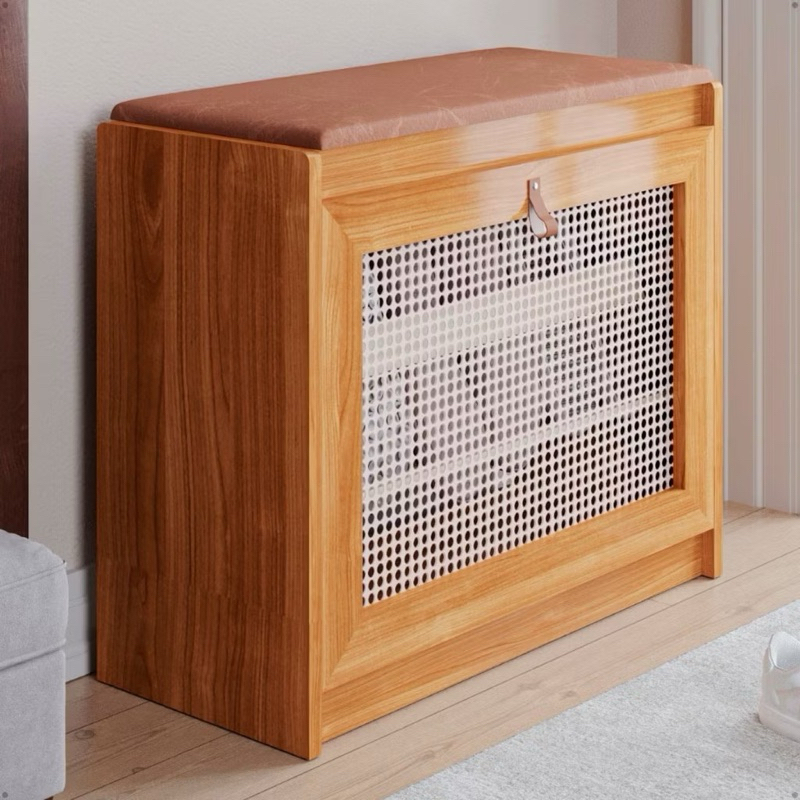 Sapateira Closet ou Banco Plenitude Hall madeira Sala Quarto E Porta Basculante 6 e 12 PARES