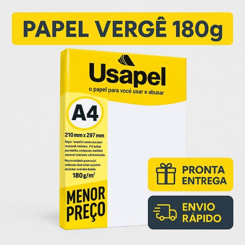 Papel Vergê Texturizado Usapel A4 180g - 50 Folhas - Artesanato - Convites - Papelaria Criativa