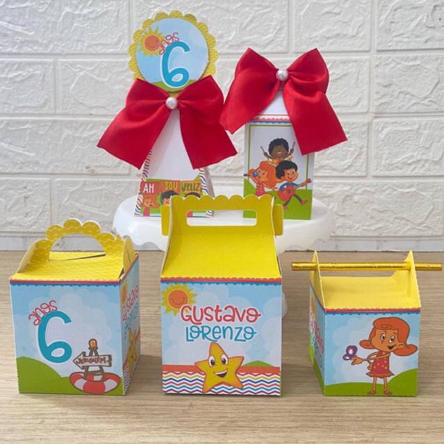 Kit Festa 3 Três Palavrinhas | Personalizados | Lembrancinha | Decoração | Aniversário | Caixa Milk